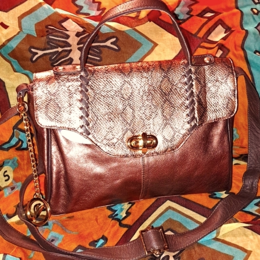 Sandra Valencia New Numbered Croc Embossed Aztec Pattern. NWT